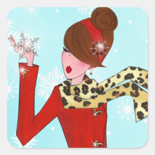 Pegatina Cuadrada "DIVA invernal"