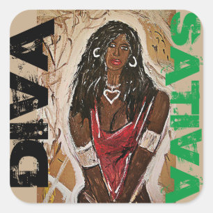 PEGATINA CUADRADA DIVA SATIVA