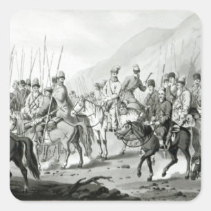 Pegatina Cuadrada Diversas tribus de los Cossacks rusos