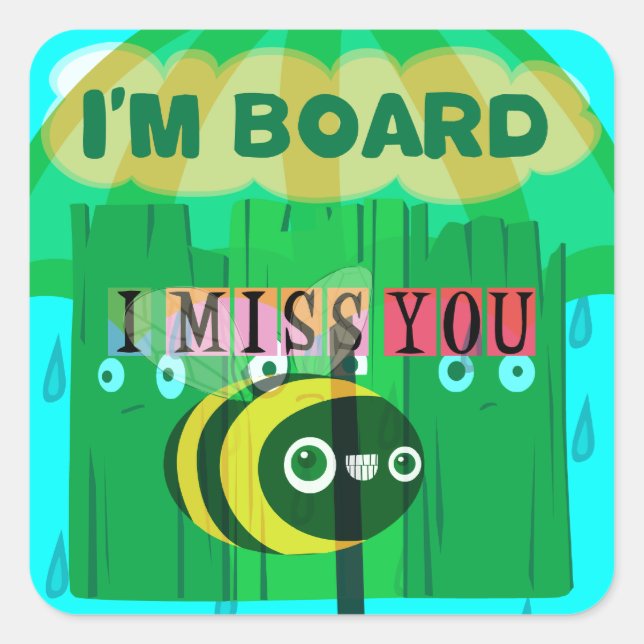 Pegatina Cuadrada Diversión del Día de la Lluvia: la perspectiva de  (Anverso)