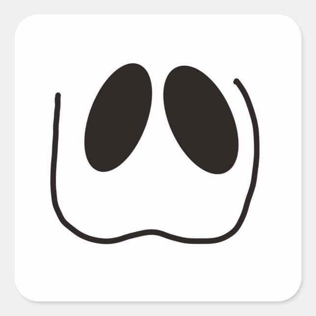 Pegatina Cuadrada Diversión, miedo, rostro fantasma para Halloween (Anverso)