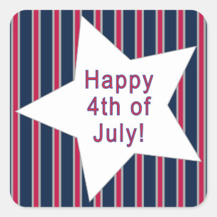 Pegatina Cuadrada Diversión y elegantes estrellas y franjas patrióti