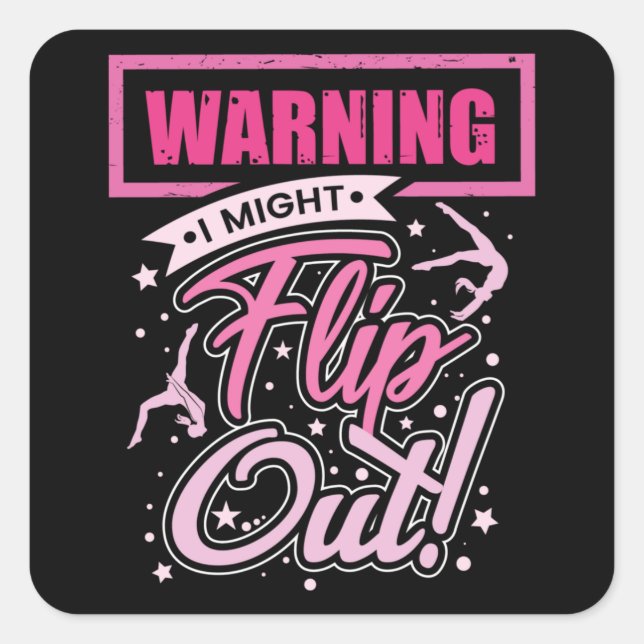 Pegatina Cuadrada Divertida Camisa De Gimnasia Para Chicas Regalo De (Anverso)