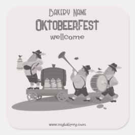 Pegatina Cuadrada divertida invitación del músico bávaro al Oktoberf