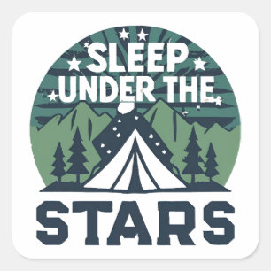 Pegatina Cuadrada Divertidas declaraciones de camping