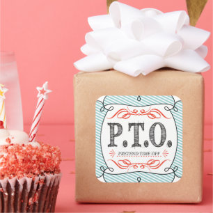 Pegatina Cuadrada Divertidas felicitaciones promovidas para presumir