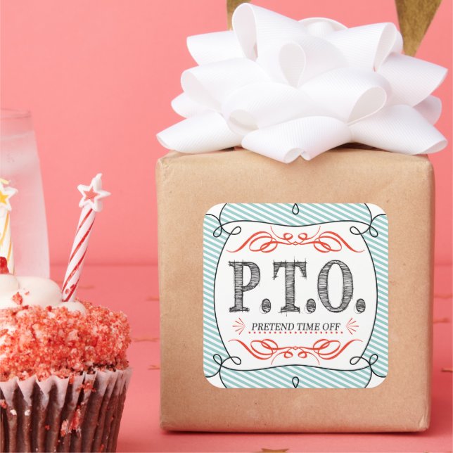 Pegatina Cuadrada Divertidas felicitaciones promovidas para presumir (Fiesta)