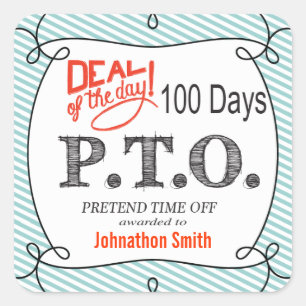 Pegatina Cuadrada Divertidas felicitaciones promovidas para presumir