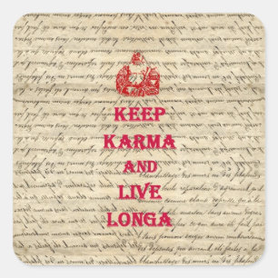 Pegatina Cuadrada Divertido Buda diciendo