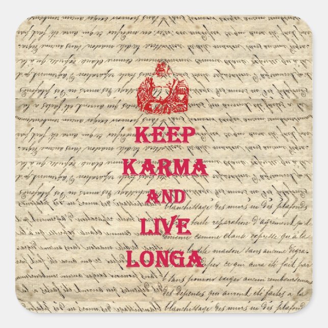 Pegatina Cuadrada Divertido Buda diciendo (Anverso)