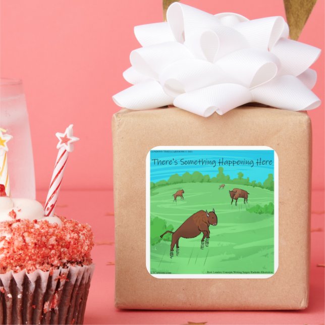 Pegatina Cuadrada Divertido Buffalo Springfield Por Lo Que Vale La P (Fiesta)