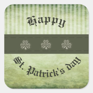 Pegatina Cuadrada Divertido grunge irlandés afortunado shamrock