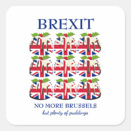 Pegatina Cuadrada Divertido | Navidades Pudding | UNION JACK | BREXI