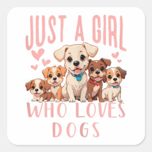 Pegatina Cuadrada Divertido Perro Cute Perro Perro Amante - Solo Un