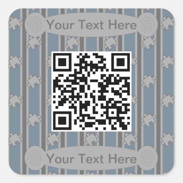 Pegatina Cuadrada Divertido rompecabezas QR Code (Anverso)