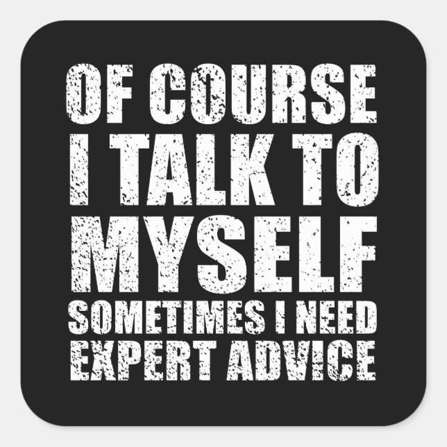 Pegatina Cuadrada Divertido sarcasmo cita sarcasmo de humor (Anverso)