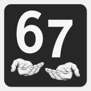 Pegatina Cuadrada Divertido Seis Siete 6 7 Meme Gen Alfa Argot 6 7 M