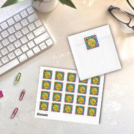 Pegatina Cuadrada Divertido tío Sé Amable Con La Floral