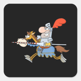 Pegatina Cuadrada Divertidos personalizados de caballos