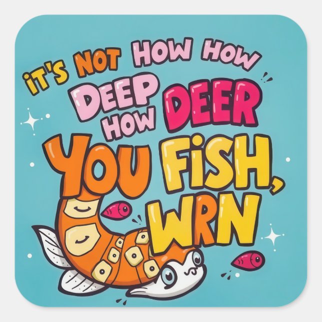 Pegatina Cuadrada Divertirse con este diseño caprichoso! (Anverso)