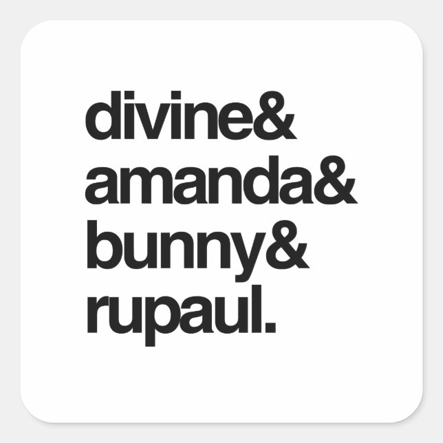 Pegatina Cuadrada Divina Amanda Bunny y Ru (Anverso)