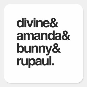 Pegatina Cuadrada Divine Amanda Bunny y Ru
