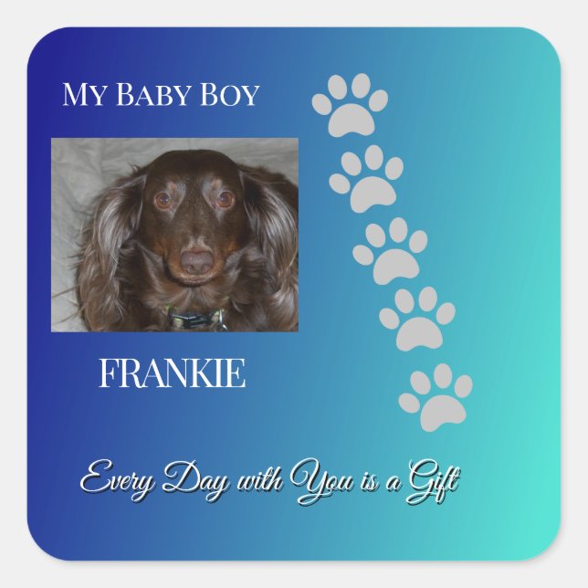 Pegatina Cuadrada Divine Pawprints Tribute (Anverso)