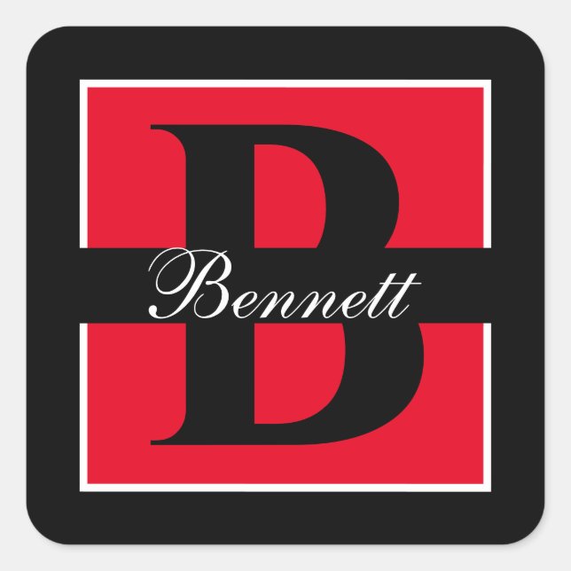 Pegatina Cuadrada División inicial elegante (Anverso)