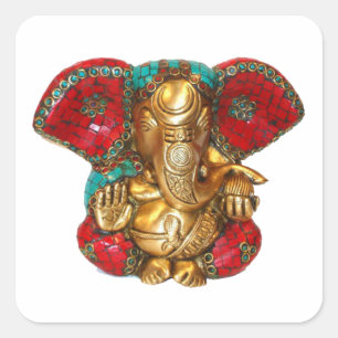 Pegatina Cuadrada DIWALI felices - Gracias GANAPATI Ganesh
