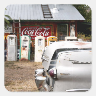 Pegatina Cuadrada Dixon, Nuevo México, Estados Unidos. Vehículo vint