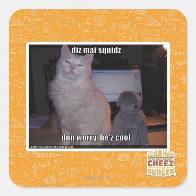 Pegatina Cuadrada diz mai squidz (Anverso)