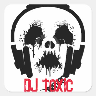 Pegatina Cuadrada DJ tóxico