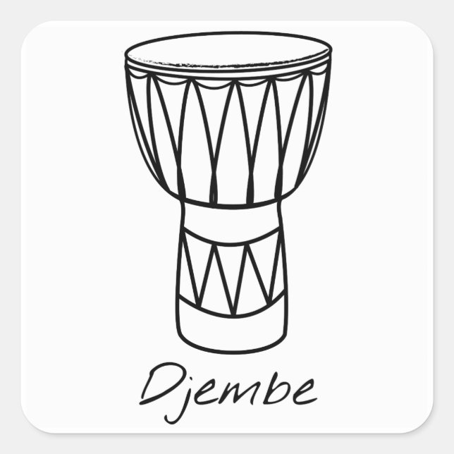 Pegatina Cuadrada Djembe (Anverso)