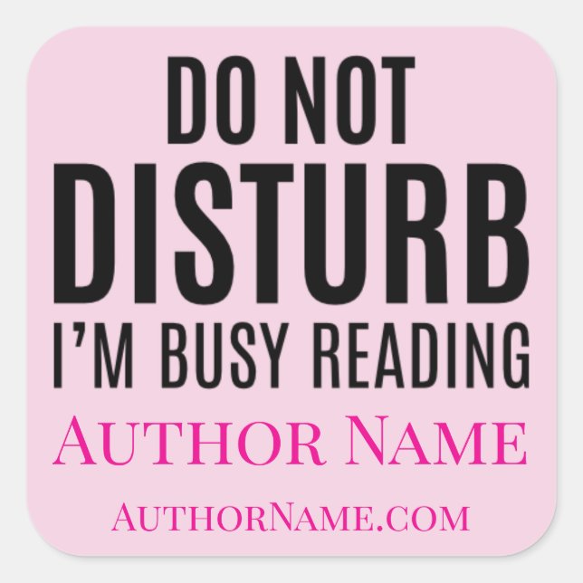 Pegatina Cuadrada Do Not Disturb I'm Reading (Anverso)