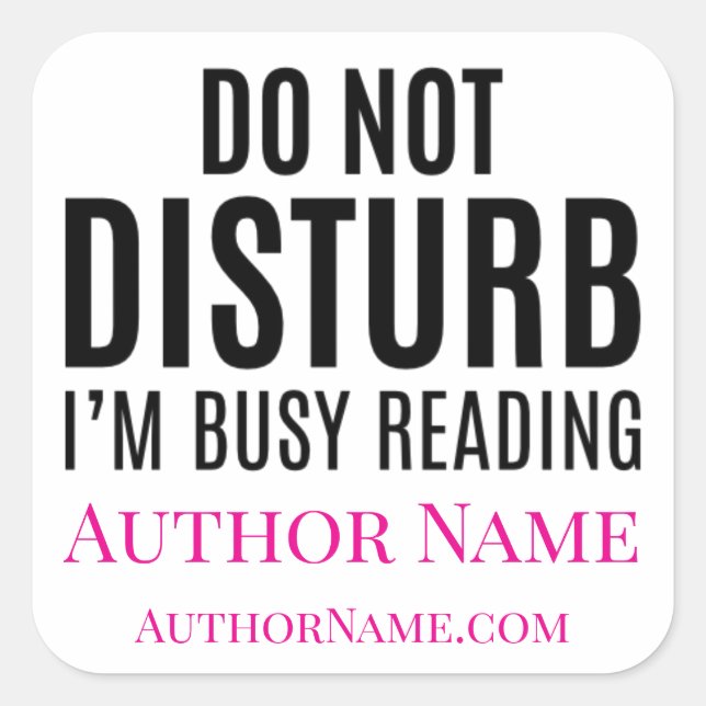 Pegatina Cuadrada Do Not Disturb I'm Reading (Anverso)
