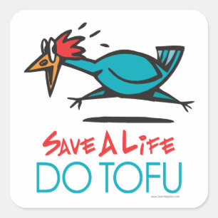 Pegatina Cuadrada Do Tofu Vegan Vegetarian