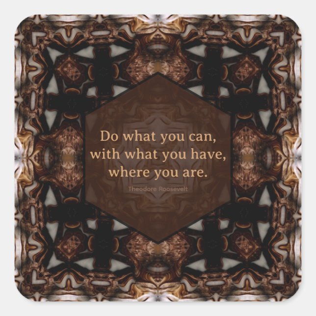 Pegatina Cuadrada Do What You Can WoW Quote (Anverso)