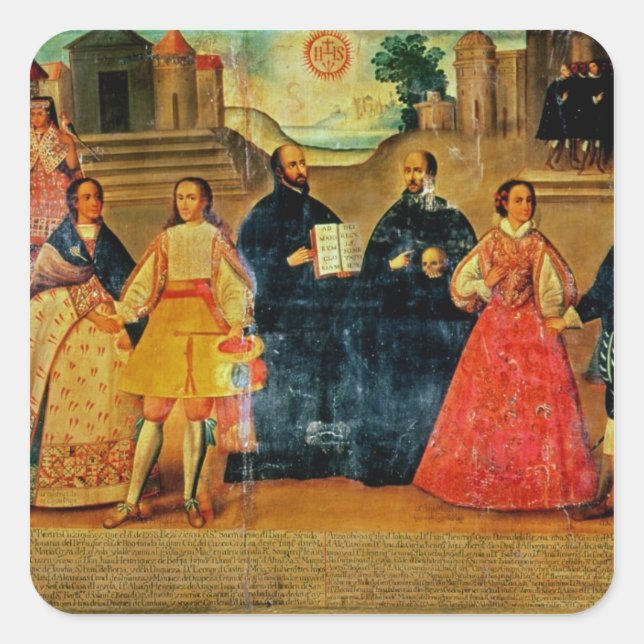 Pegatina Cuadrada Doble boda entre dos mujeres incas (Anverso)