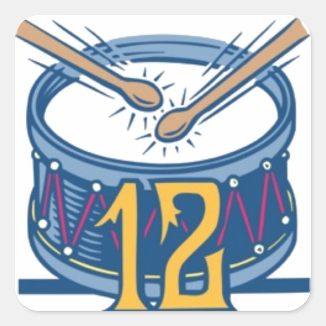 Pegatina Cuadrada Doce tambores (Anverso)