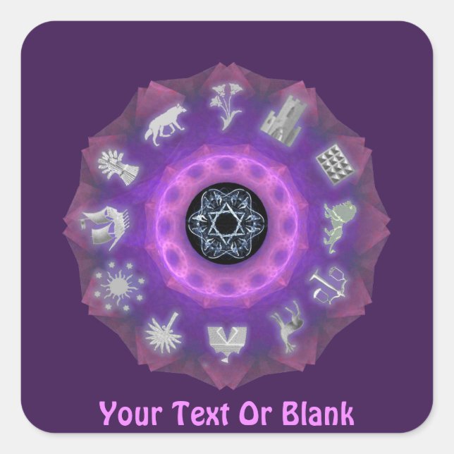 Pegatina Cuadrada Doce tribus (Anverso)