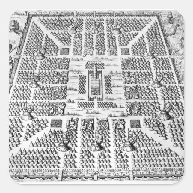 Pegatina Cuadrada Doce tribus de Israel (Anverso)