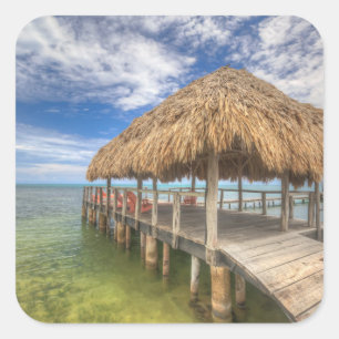 Pegatina Cuadrada Dock caribeño