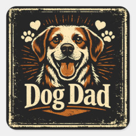 Pegatina Cuadrada Dog Dad – Proud Canine Father Love