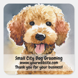Pegatina Cuadrada Dog Groomer Business