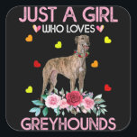 Pegatina Cuadrada Dog Just A Girl Who Loves Greyhounds<br><div class="desc">Dog Just A Girl Who Loves Greyhounds</div>