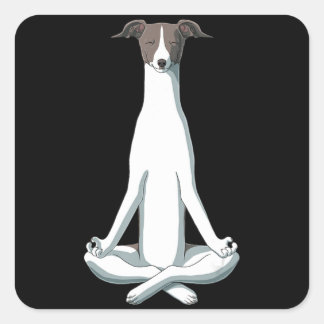 Pegatina Cuadrada Dog Lover | Yoga Italiano Greyhound