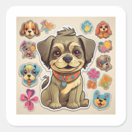 Pegatina Cuadrada Dog Lovers