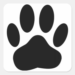 Pegatina Cuadrada Dog Pawprint