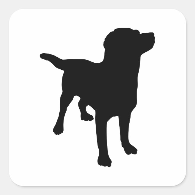 Pegatina Cuadrada Dog Silhouette (Anverso)
