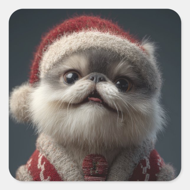 Pegatina Cuadrada doggie (Anverso)